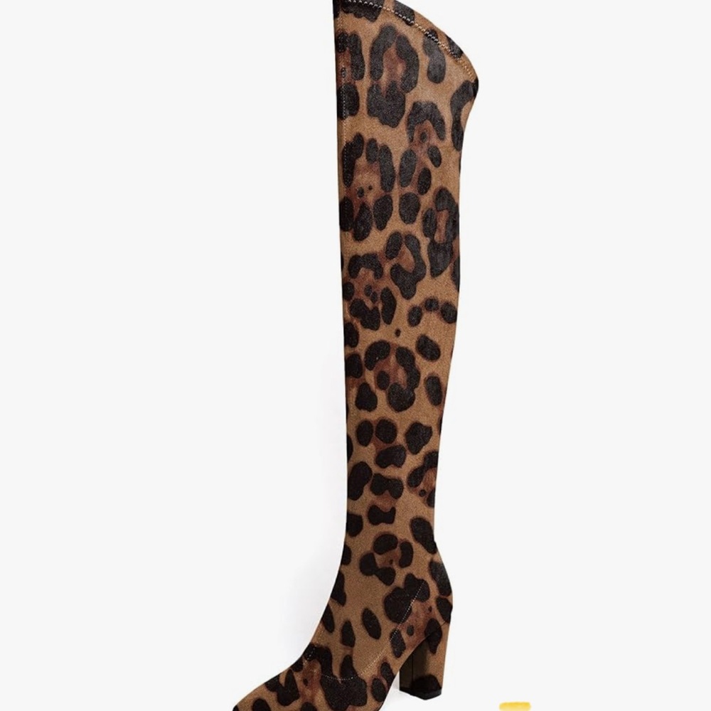 Leopard Print Over-the-Knee Boots